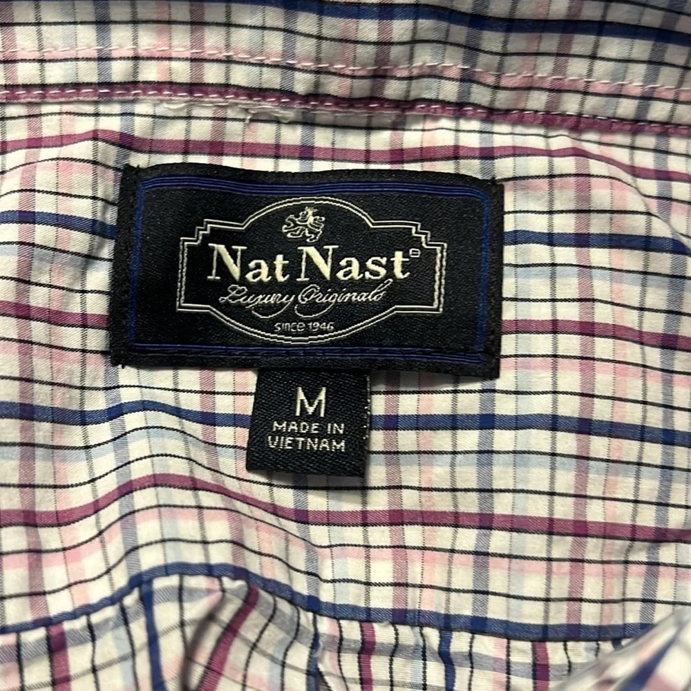 NAT NAST Luxury Originals L/S Button Down Checked Shirt Size Medium